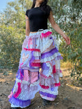 Upcycled Adjustable-Waist Ruffle Pants